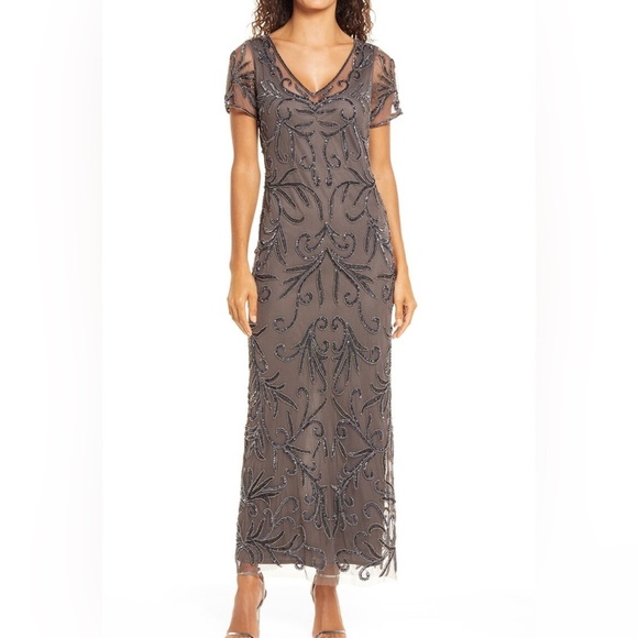 Pizarro Nights | Illusion Beaded Mesh Gown - Picture 2 of 12